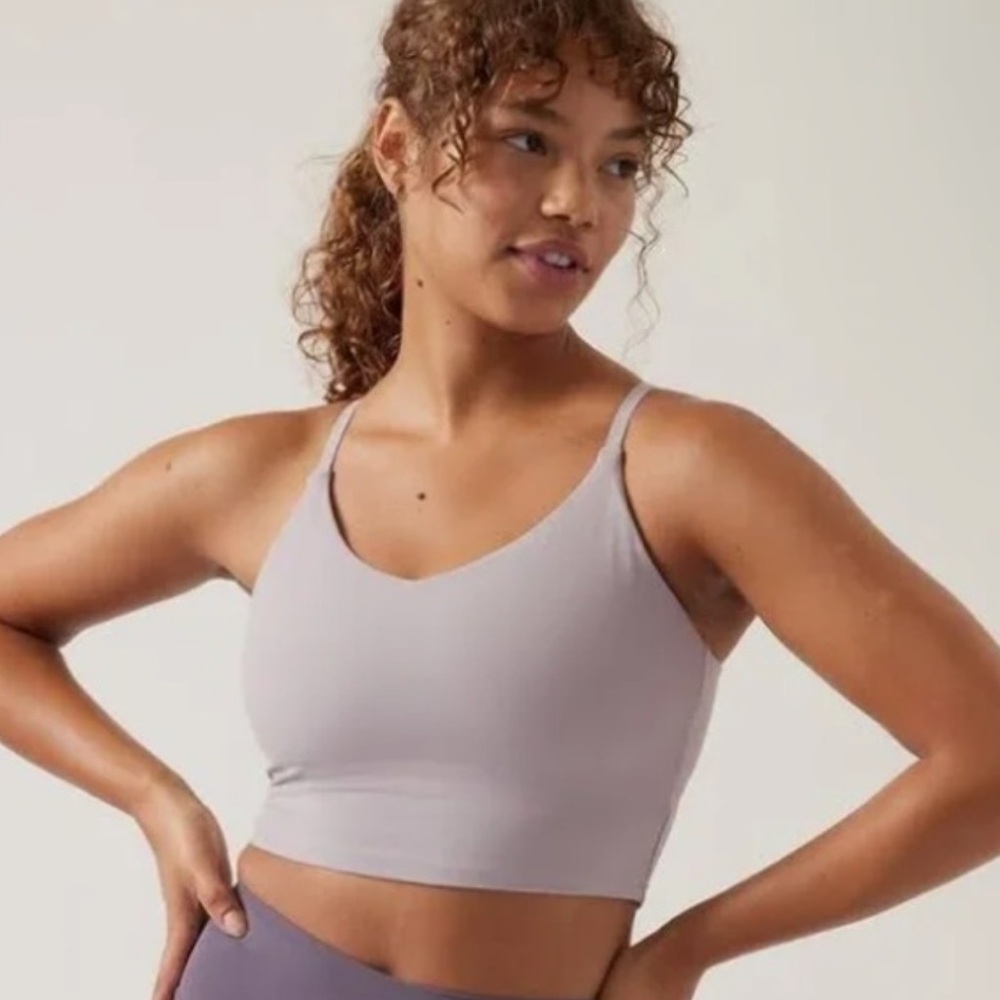 Athleta Elation V-Neck Crop A-C in Tinsel Purple